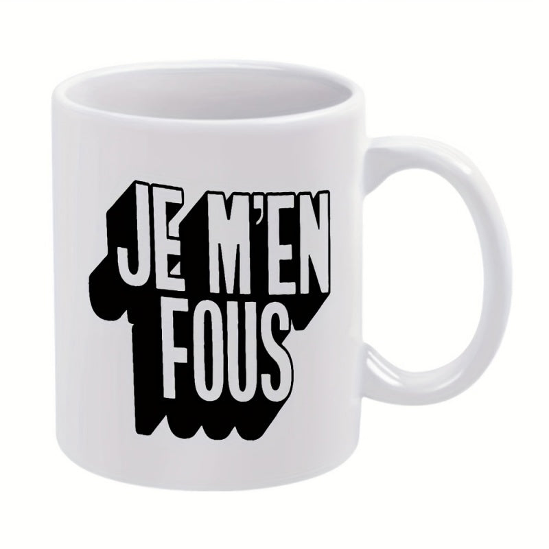Tailorly White Ceramic 11 oz Mug - text french mug suitable for restaurants and businesses 11 ounces ideal for holiday presents birthday celebrations