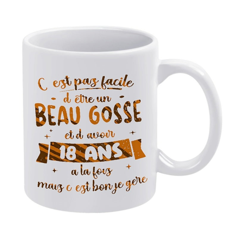 Tailorly White Ceramic 11 oz Mug - text stars banner