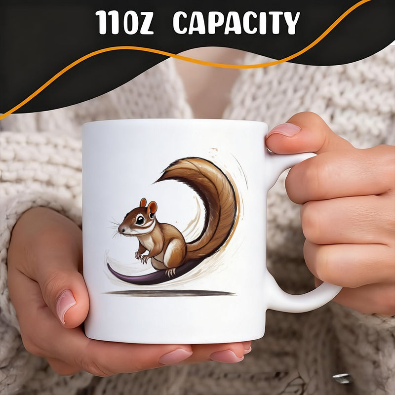 Tailorly White Ceramic 11 oz Mug - cute squirrel