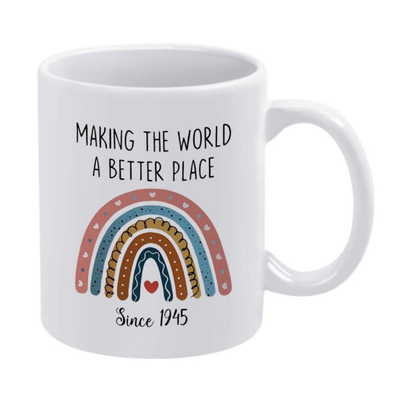 Tailorly White Ceramic 11 oz Mug - hearts