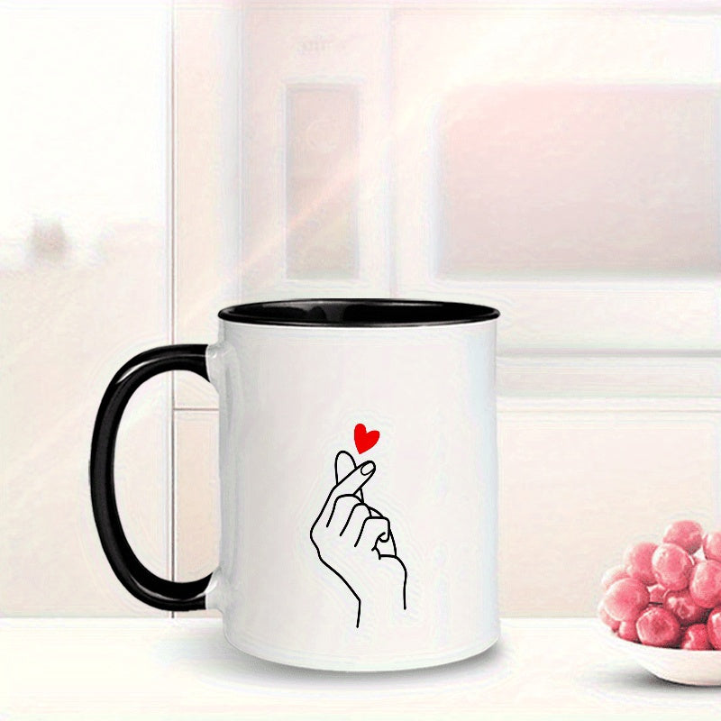 Tailorly Black Accent 11 oz Mug - 1pc of an 11oz humorous mug featuring a with a gesture in black and white its dishwasher safe and coffee and tea