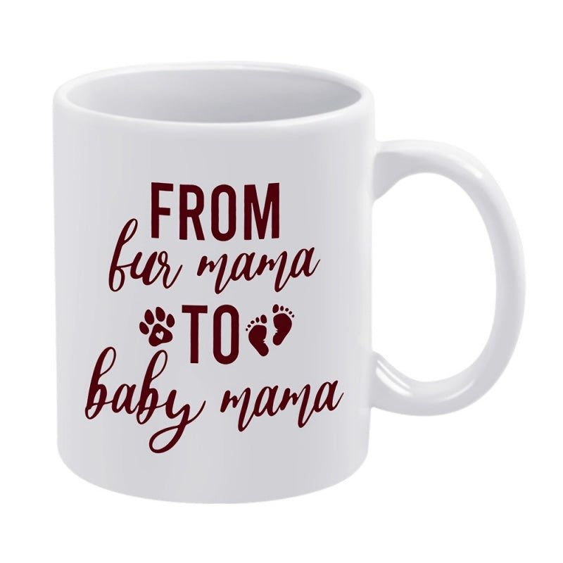 Tailorly White Ceramic 11 oz Mug - paw footprints