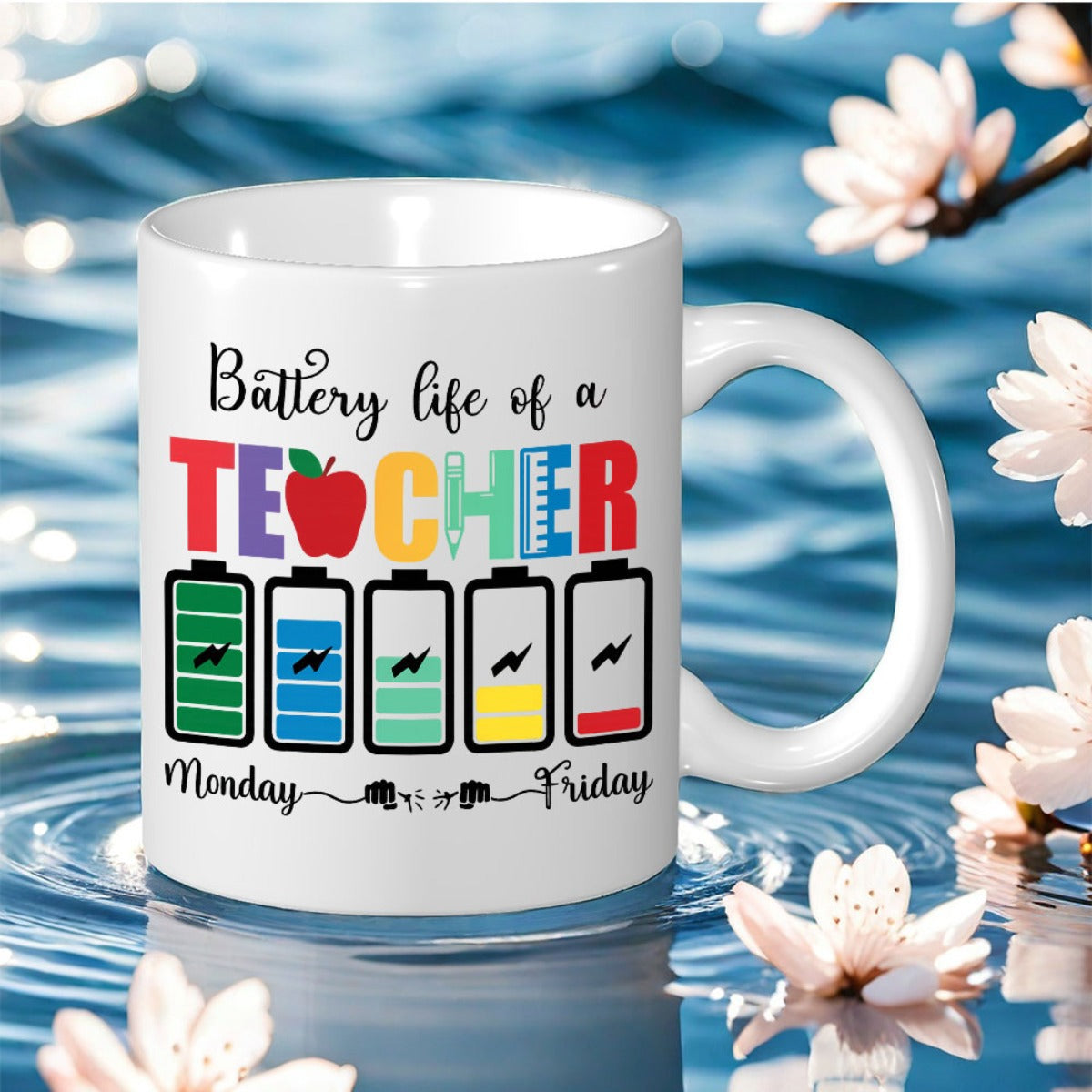 Tailorly White Ceramic 11 oz Mug - life of a teacher print