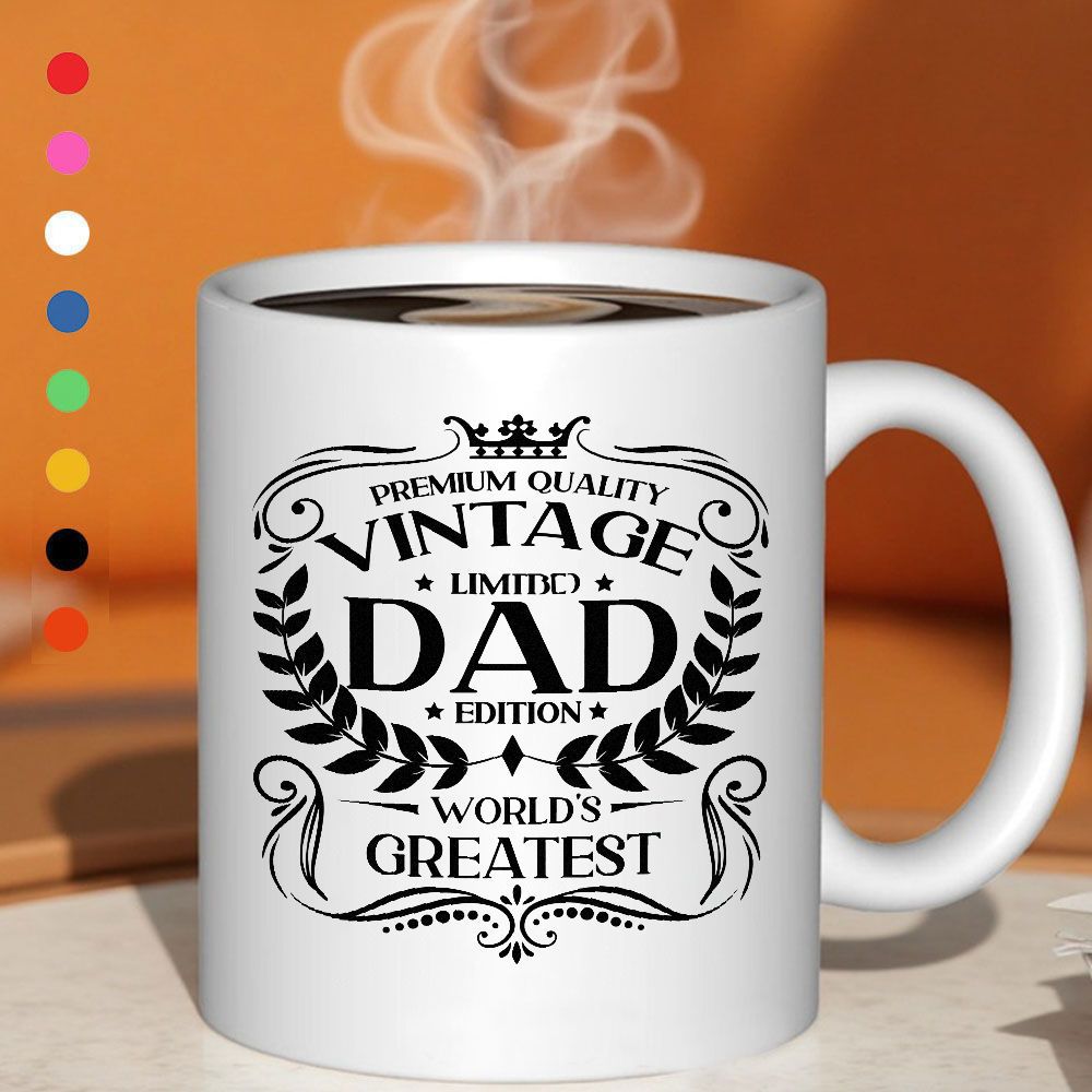 Tailorly White Ceramic 11 oz Mug - vintage edition text dad premium dad gift for fathers day