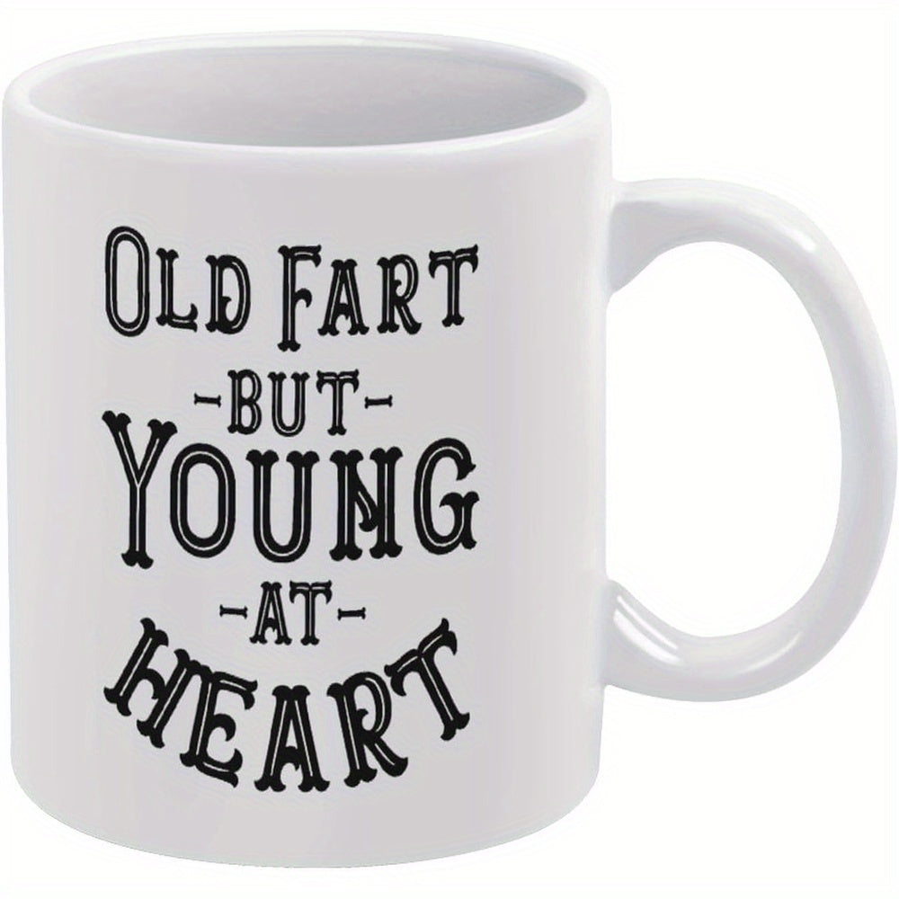 Tailorly White Ceramic 11 oz Mug - happy birthday text with retro design