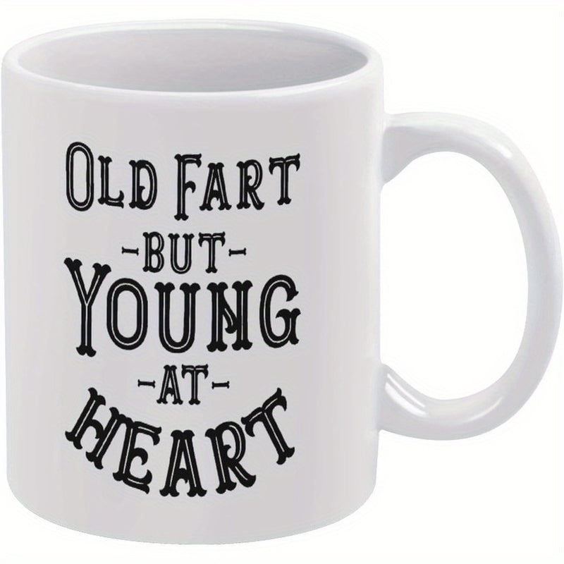 Tailorly White Ceramic 11 oz Mug - happy birthday text with retro design