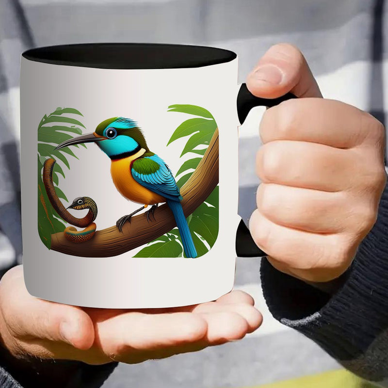 Tailorly Black Accent 11 oz Mug - colorful snake design