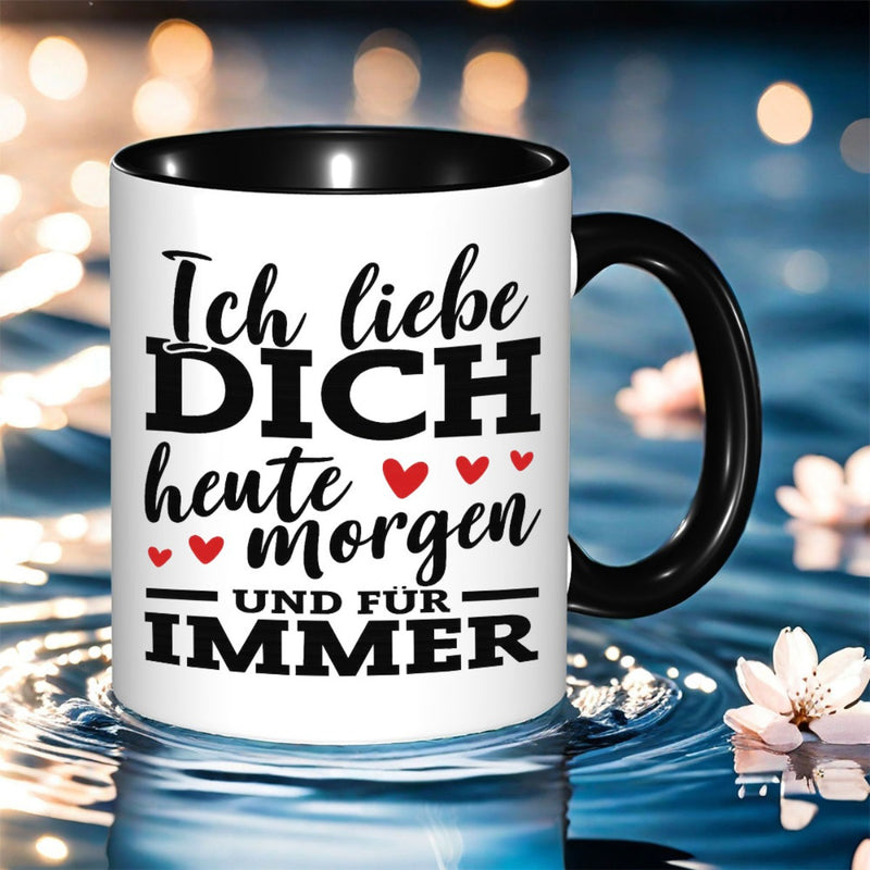 Tailorly Black Accent 11 oz Mug - i love you forever