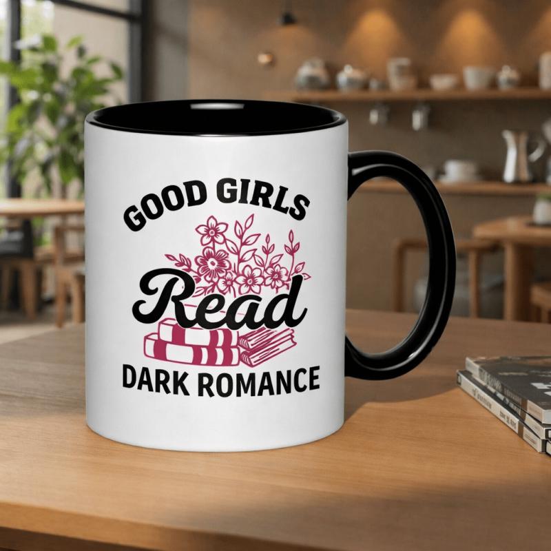 Tailorly Black Accent 11 oz Mug - good read books 11oz printed ceramic mug cups mug dishwasher microwave safe drinking cups theme neighbors