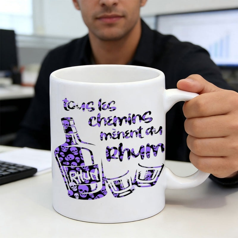 Tailorly White Ceramic 11 oz Mug - colorful ceramic design