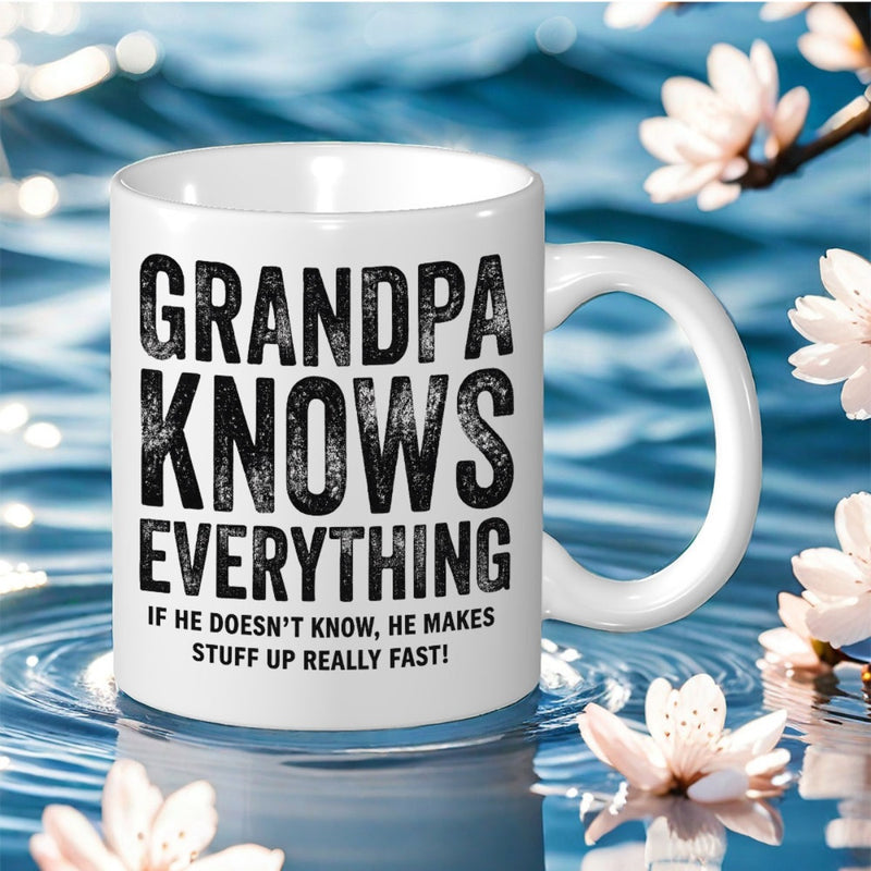 Tailorly White Ceramic 11 oz Mug - 1pc with grandpa everything humorous hand wash only ceramic coffee mug coffee cup holiday gift christmas gift thanks
