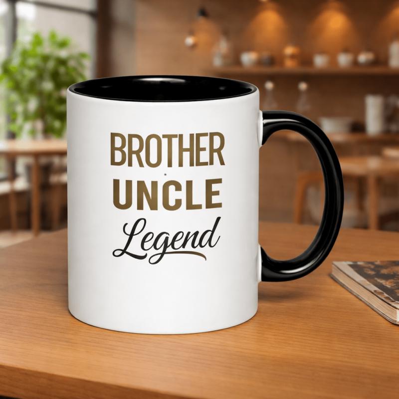 Tailorly Black Accent 11 oz Mug - brother uncle legend gift text
