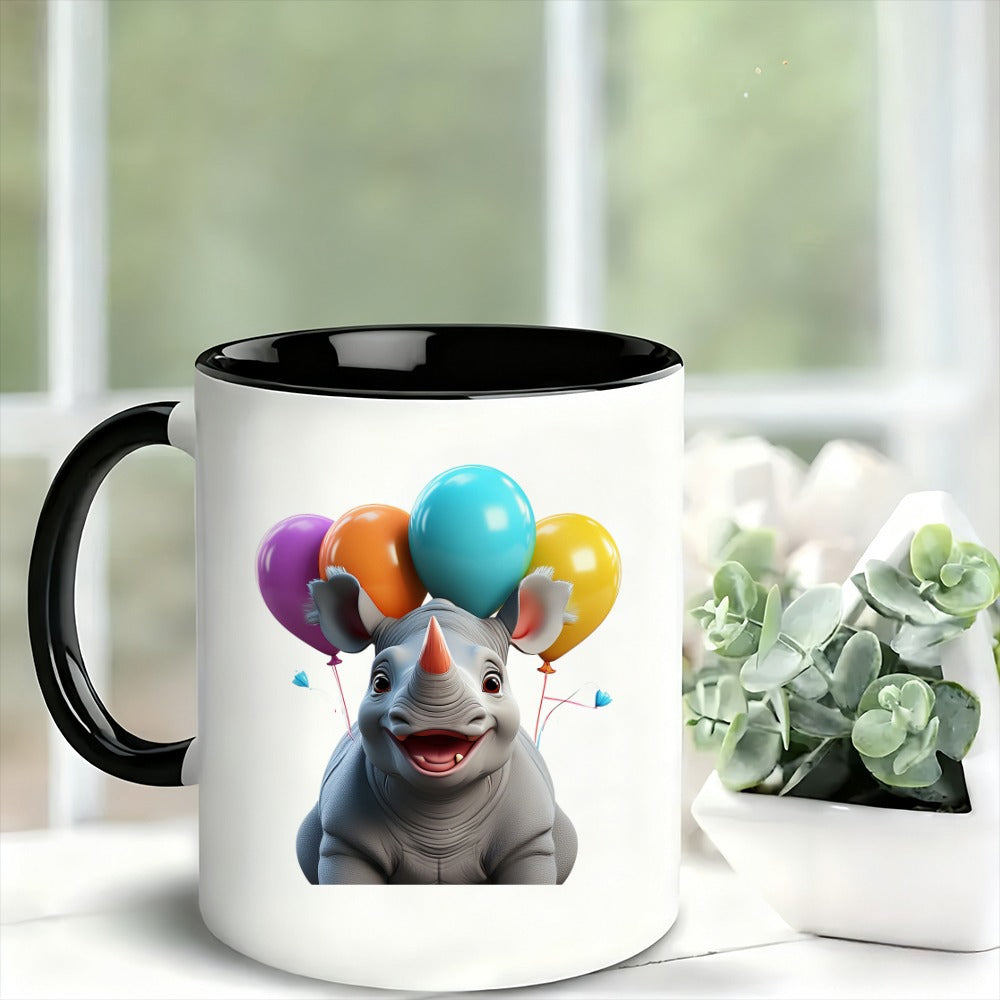 Tailorly Black Accent 11 oz Mug - vibrant balloons