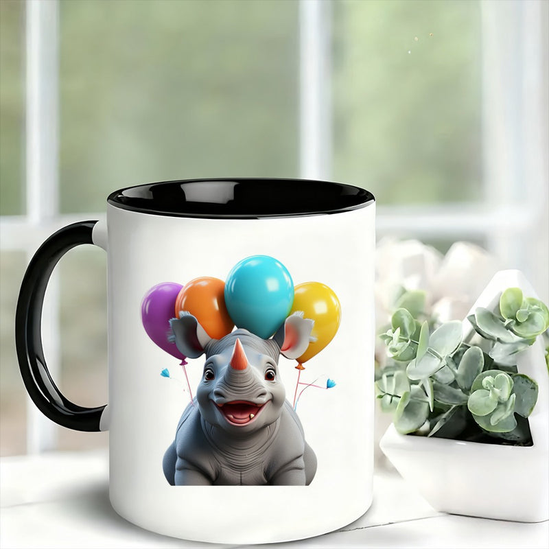 Tailorly Black Accent 11 oz Mug - vibrant balloons