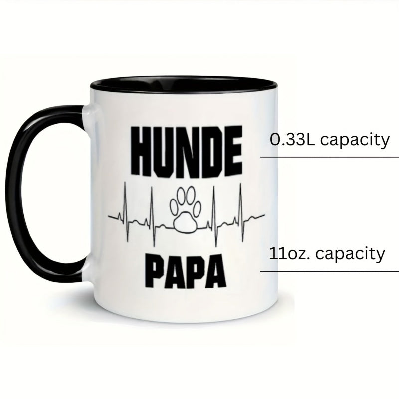 Tailorly Black Accent 11 oz Mug - paw print heartbeat design
