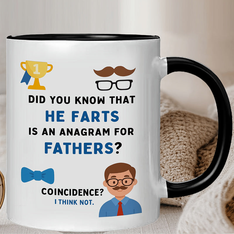 Tailorly Black Accent 11 oz Mug - the clever saying he fathers design an ideal prese