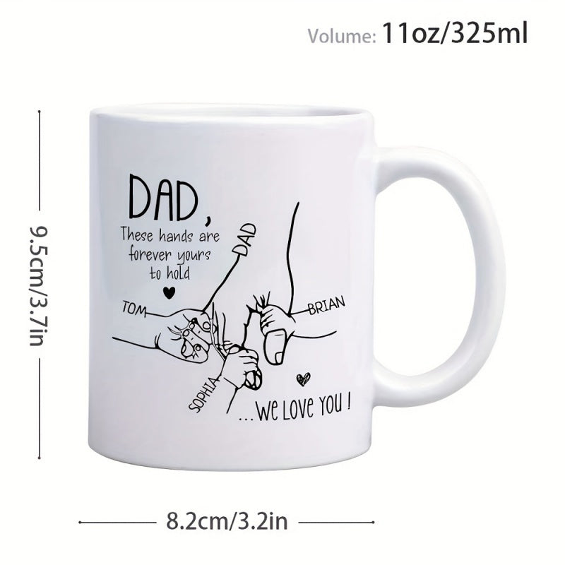 Tailorly White Ceramic 11 oz Mug - hands