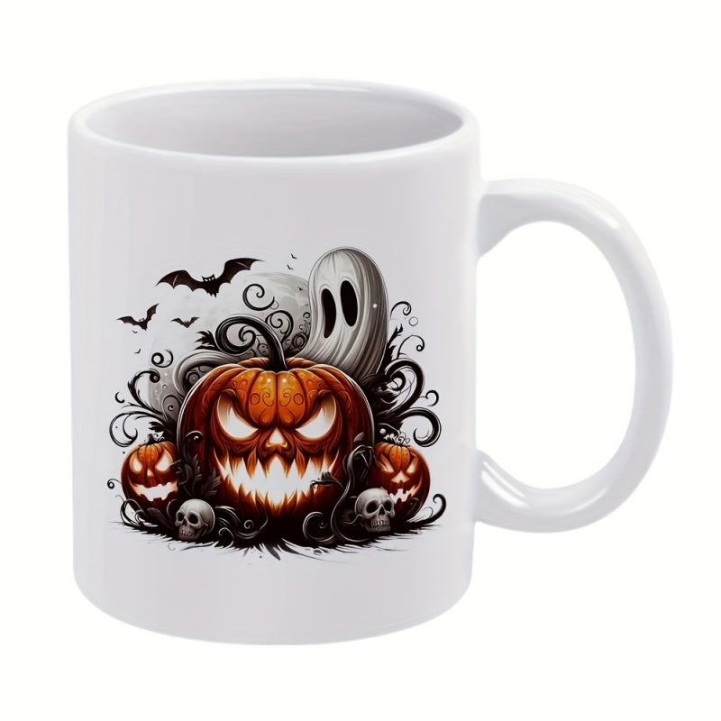 Tailorly White Ceramic 11 oz Mug - pumpkin bats