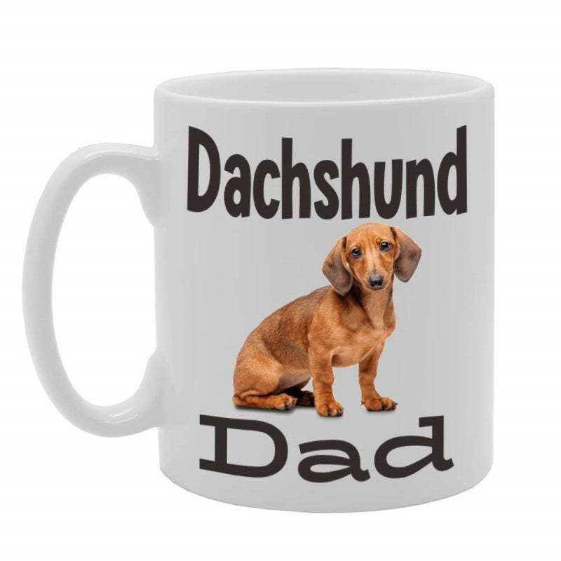 Tailorly White Ceramic 11 oz Mug - dachshund dad design