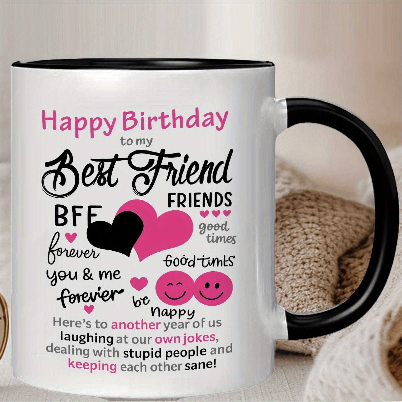 Tailorly Black Accent 11 oz Mug - 1pc 11 ounces a ceramic mug for coffee or tea with a featuring ideal for commemorating special occasions with