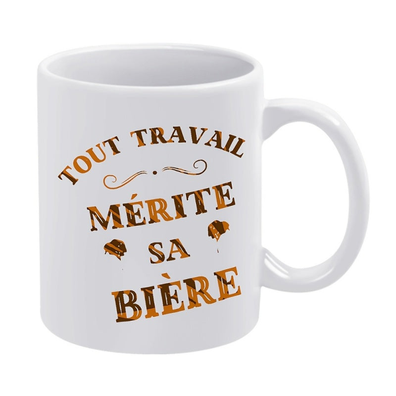Tailorly White Ceramic 11 oz Mug - text scroll