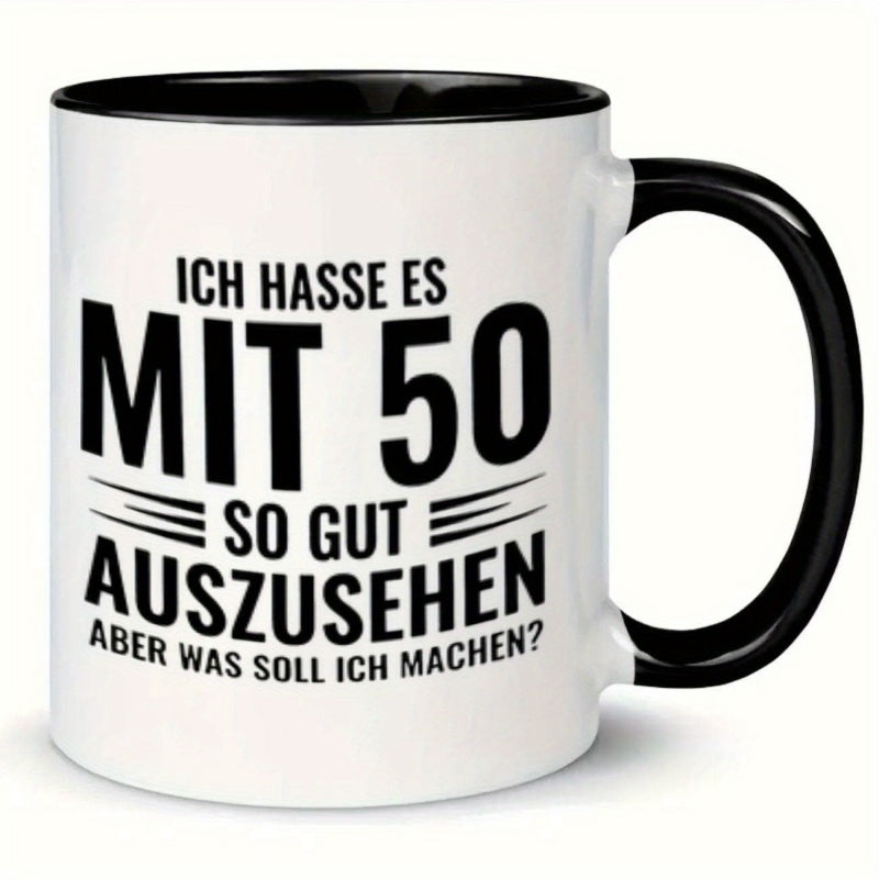 Tailorly Black Accent 11 oz Mug - hate fifty good looking