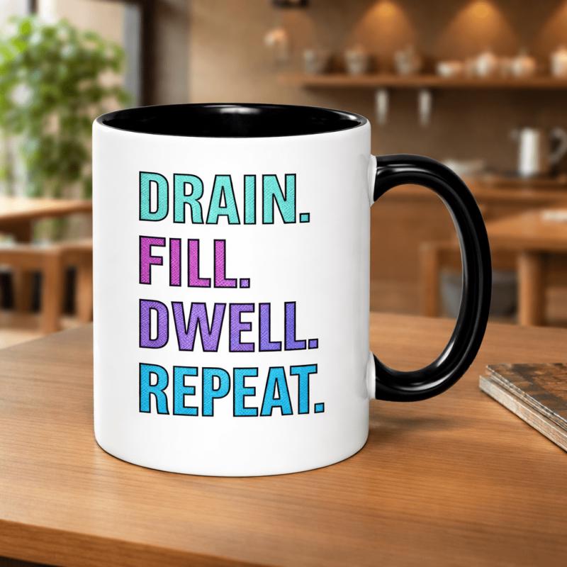 Tailorly Black Accent 11 oz Mug - repeat motivational inspirational quote