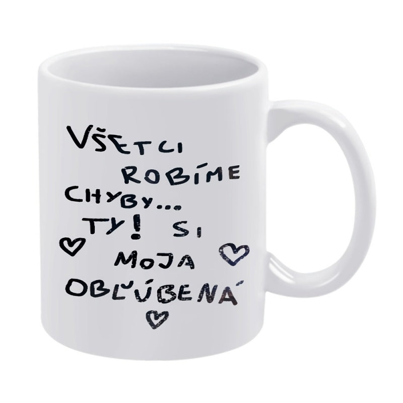 Tailorly White Ceramic 11 oz Mug - text hearts