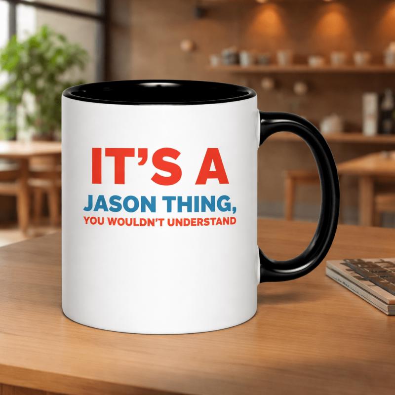 Tailorly Black Accent 11 oz Mug - a jason themed item that might not to you an 11oz printed ceramic mug designed for coffee featuring a unique black