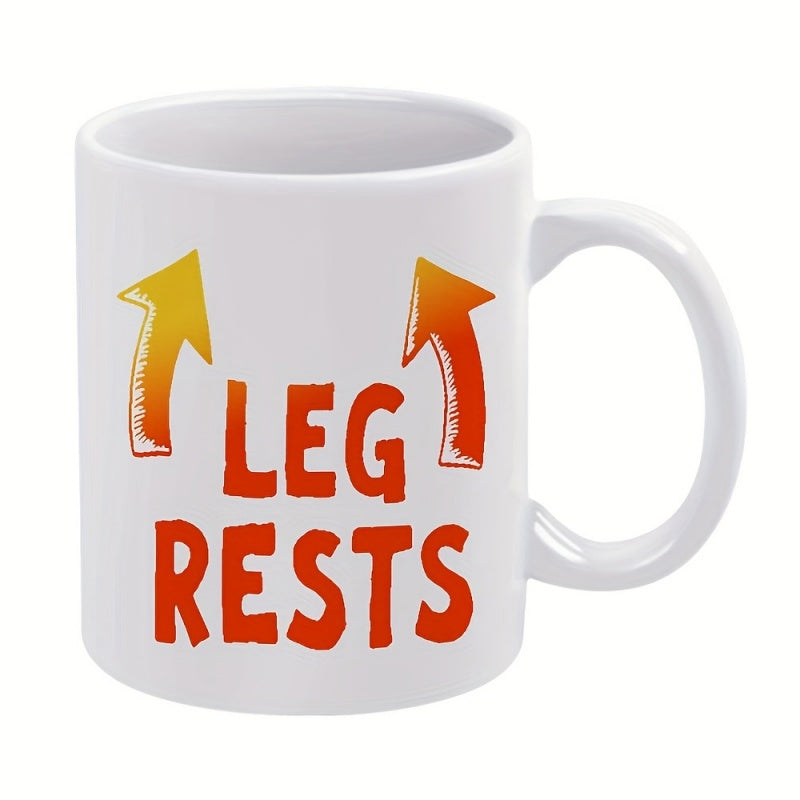 Tailorly White Ceramic 11 oz Mug - arrows and text