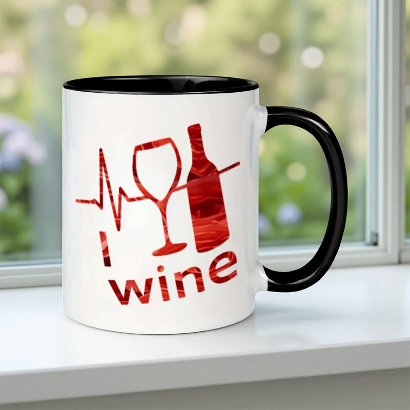 Tailorly Black Accent 11 oz Mug - heartbeat