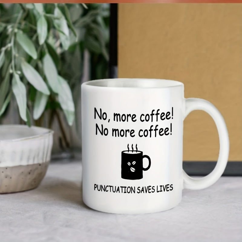 Tailorly White Ceramic 11 oz Mug - 1pc elegant with black lid brown interior large 11oz capacity for hot cold drinks dishwasher safe