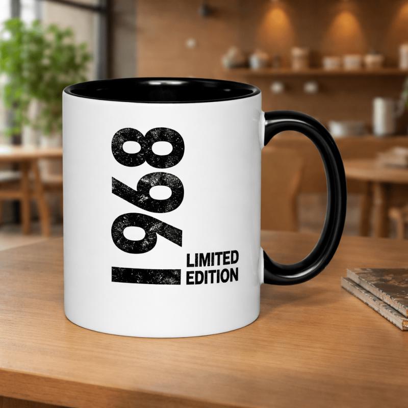 Tailorly Black Accent 11 oz Mug - 1968 edition vintage retro style birthday gift