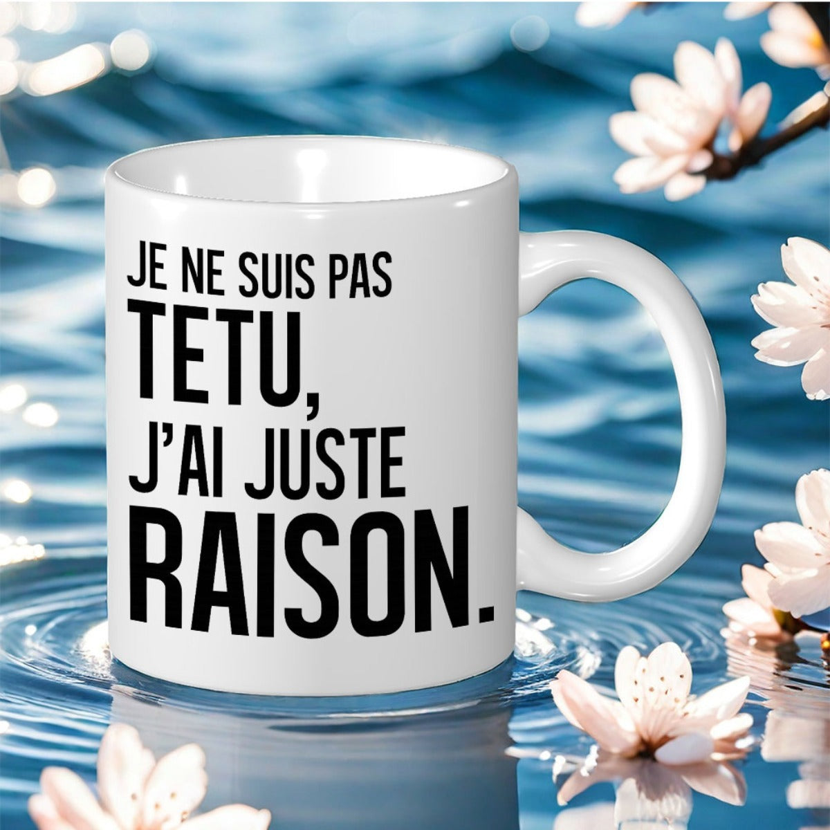 Tailorly White Ceramic 11 oz Mug - pas tetu print