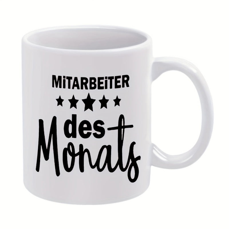 Tailorly White Ceramic 11 oz Mug - stars text