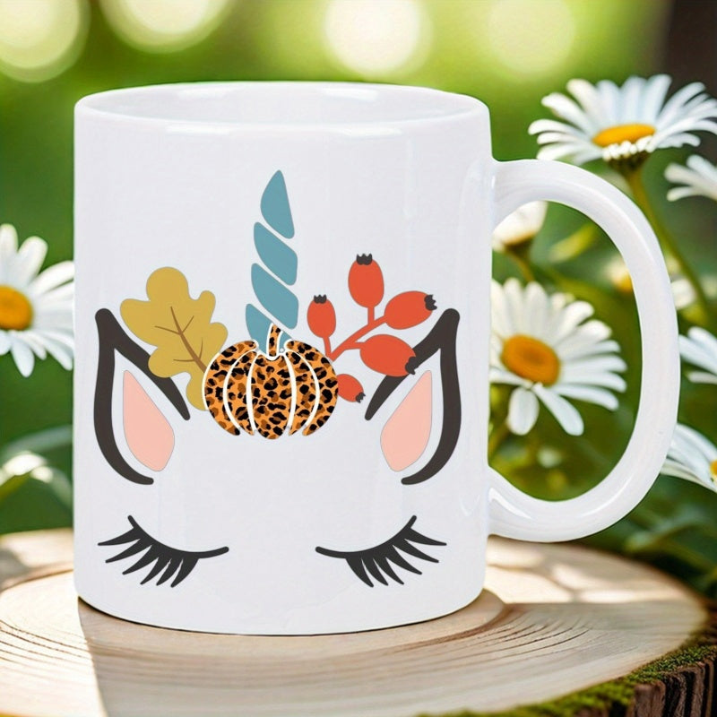 Tailorly White Ceramic 11 oz Mug - leopard print