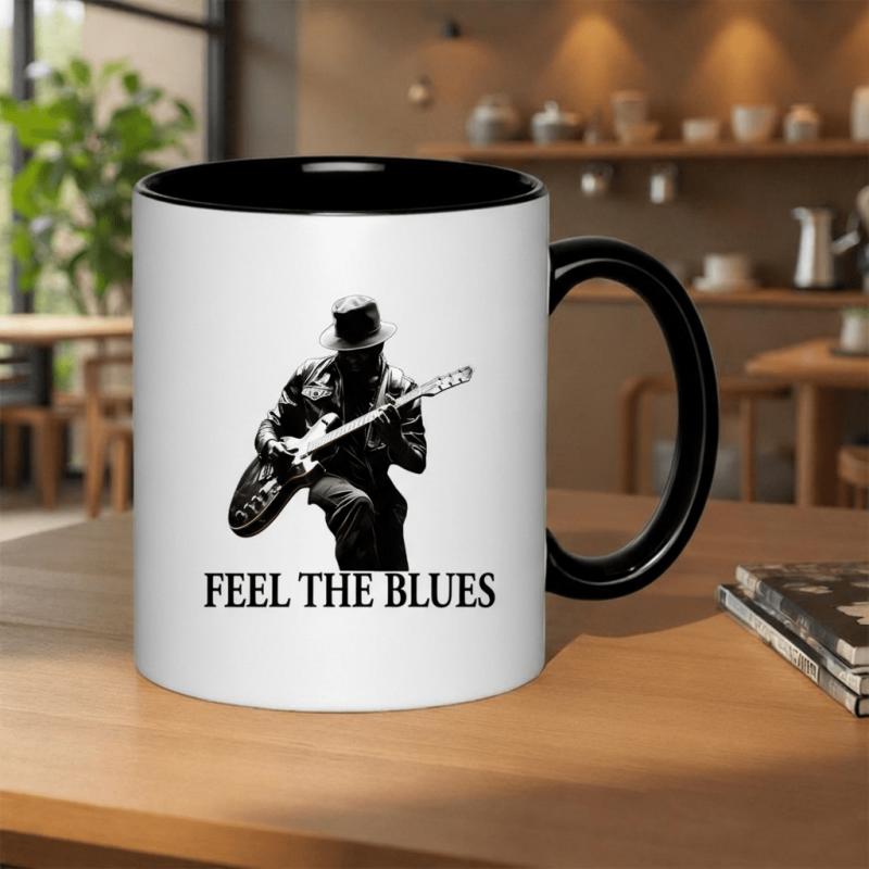 Tailorly Black Accent 11 oz Mug - feel guitarist 11oz printed ceramic mug coffee mugs scratch resistant print dishwasher safe white glossy print