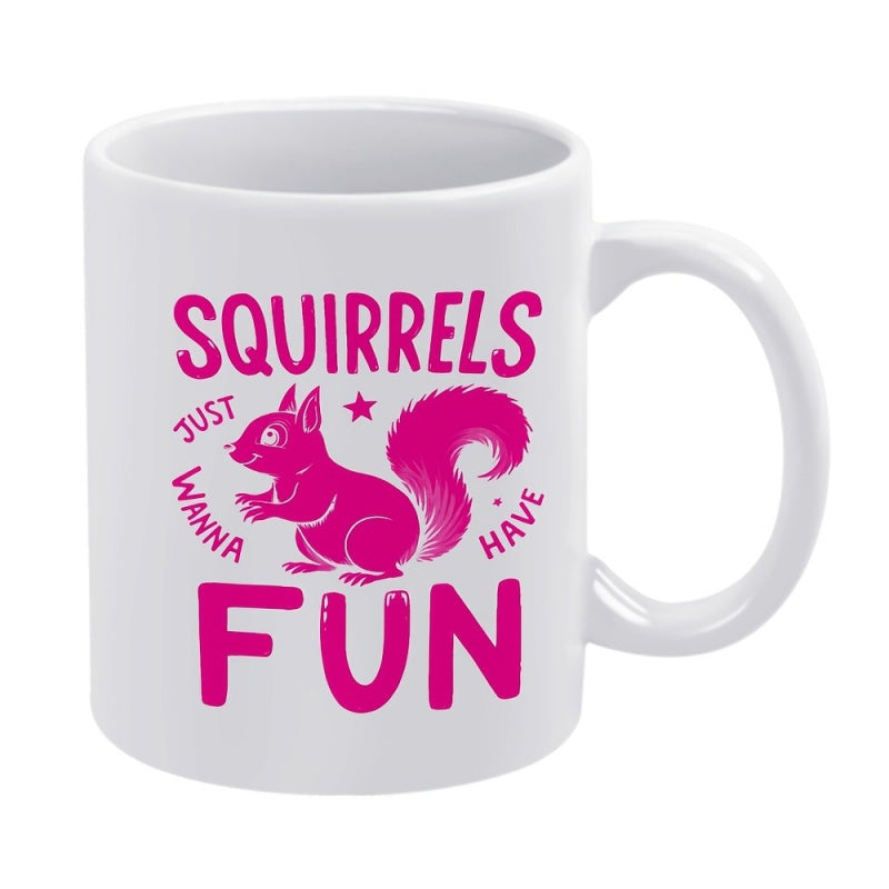 Tailorly White Ceramic 11 oz Mug - squirrel
