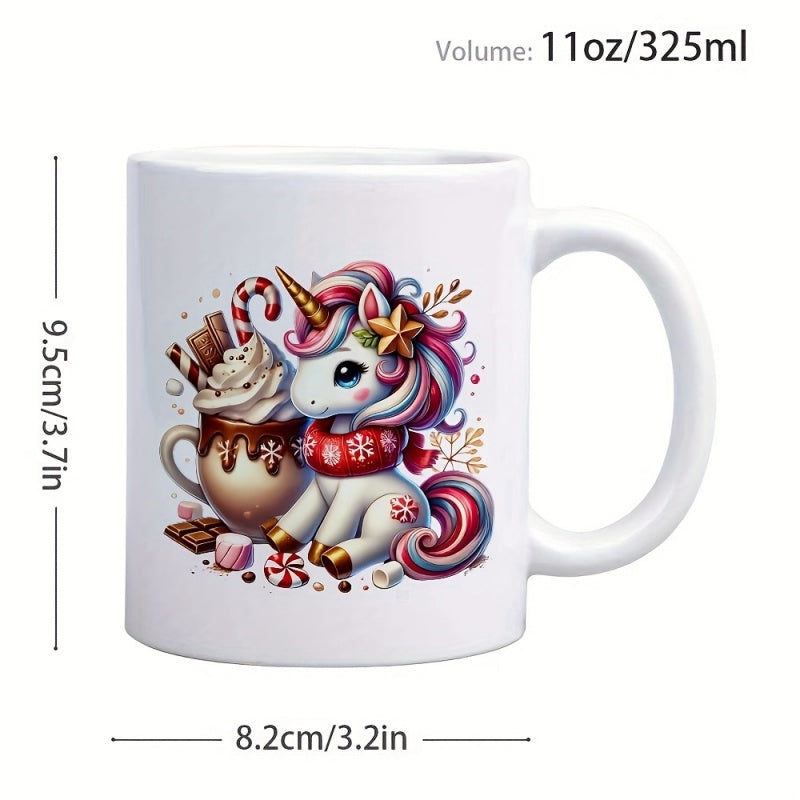 Tailorly White Ceramic 11 oz Mug - candy cane design