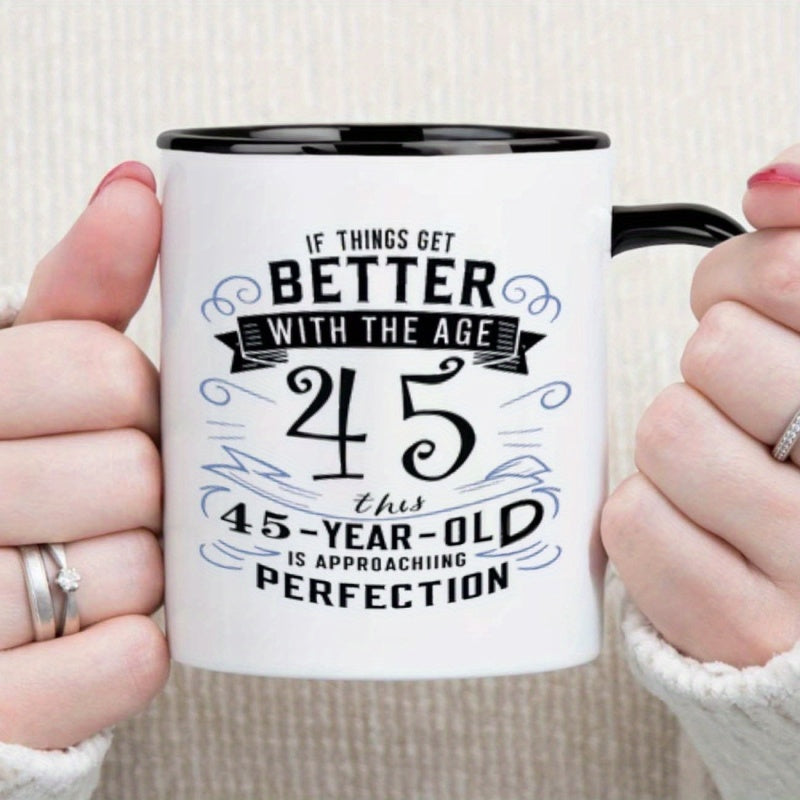 Tailorly Black Accent 11 oz Mug - funny Christmas funny 45th birthday perfection 45 years