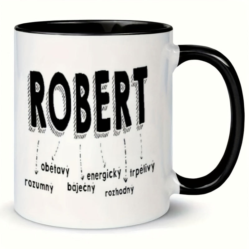 Tailorly Black Accent 11 oz Mug - name adjectives arrows