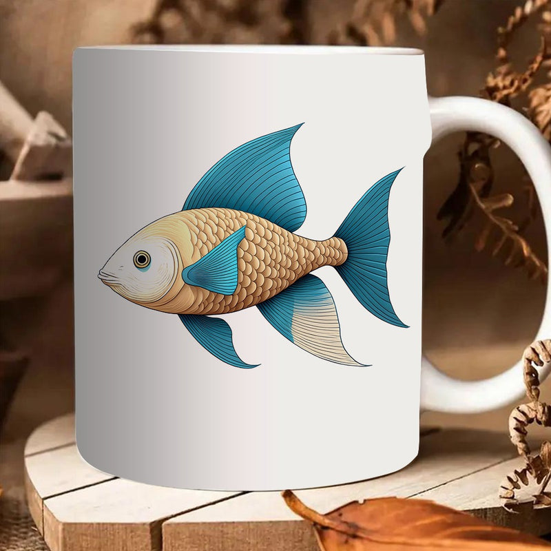 Tailorly White Ceramic 11 oz Mug - one ceramic mug featuring design ideal for coffee or tea this creatively designed cup is use and a wonderful gift
