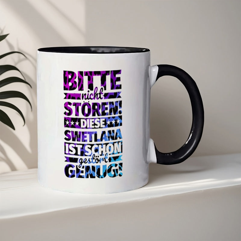 Tailorly Black Accent 11 oz Mug - 1pc swetlana coffee mug 11oz ceramic coffee cups suitable for restaurants and businesses water cups drinkware