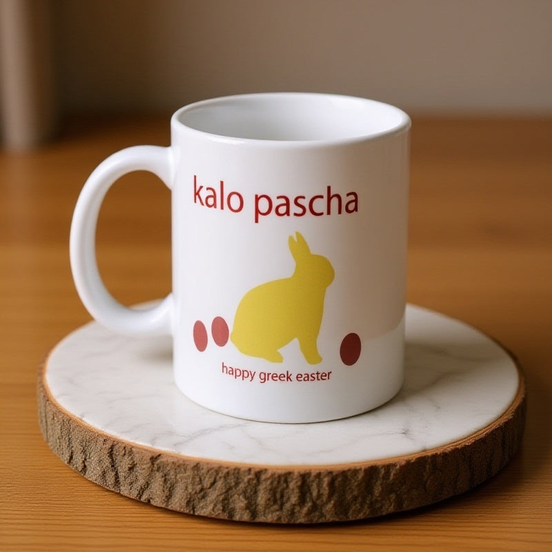 Tailorly White Ceramic 11 oz Mug - greek letters alpha