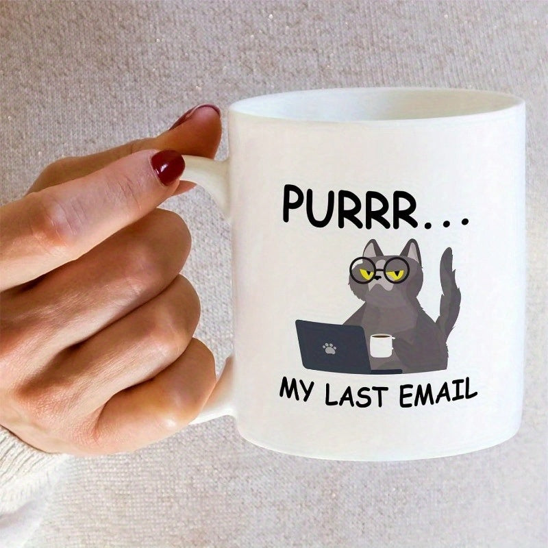 Tailorly White Ceramic 11 oz Mug - funny sarcastic coworker mug funny cat mug per email mug 11oz ceramic coffee or tea cup hilarious appreciation