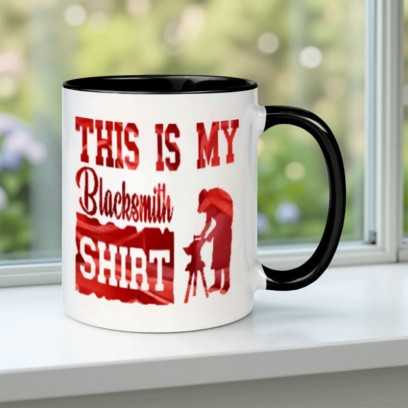 Tailorly Black Accent 11 oz Mug - single piece text and silhouette design humorous