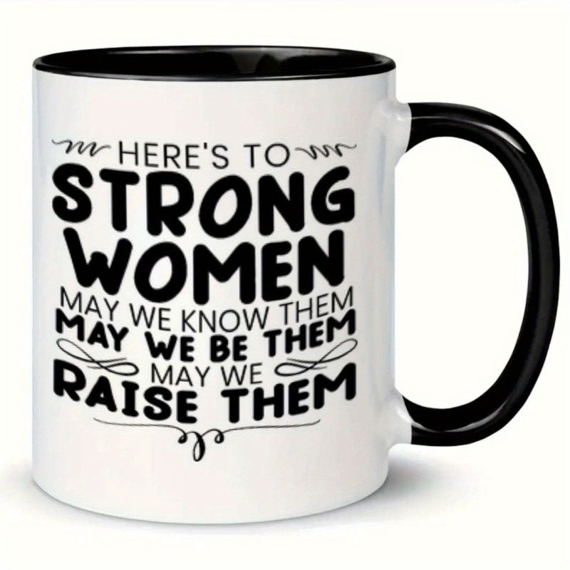 Tailorly Black Accent 11 oz Mug - 1pc durable ladies lift mug 11 ounces festive present birthday present christmas present summer