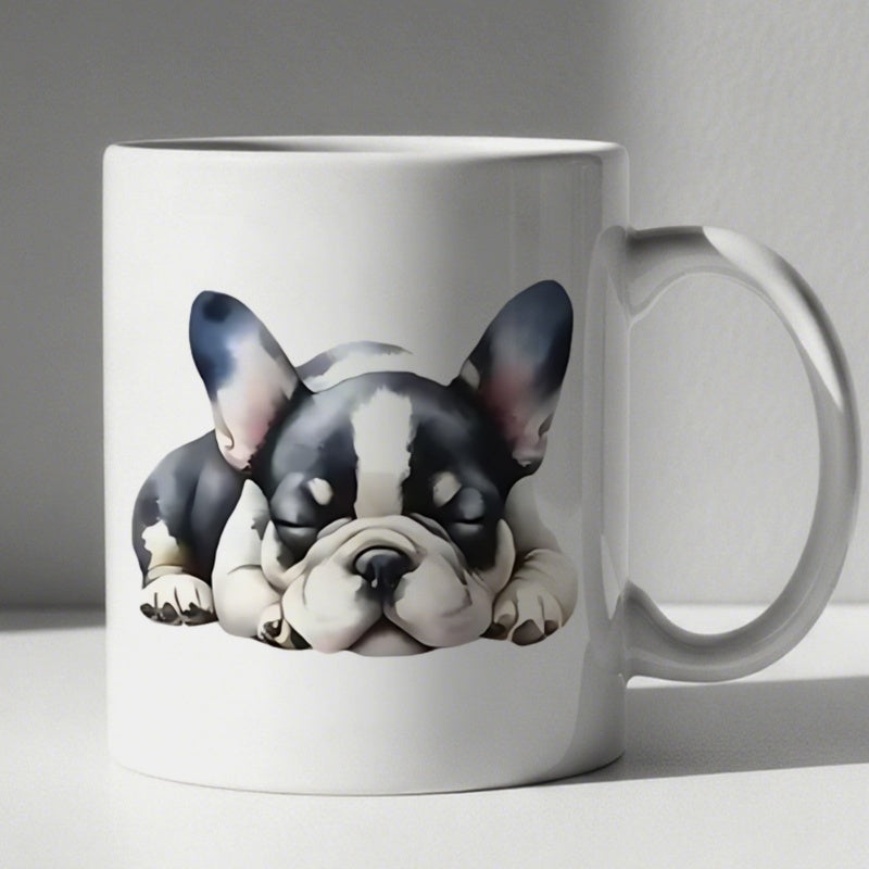 Tailorly White Ceramic 11 oz Mug - dog illustration