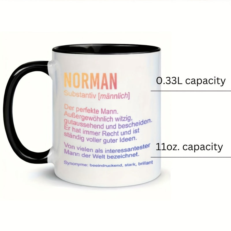 Tailorly Black Accent 11 oz Mug - text coffee mug 11oz ceramic coffee cups seasonal drinkware for gifts for birthdays and holidays