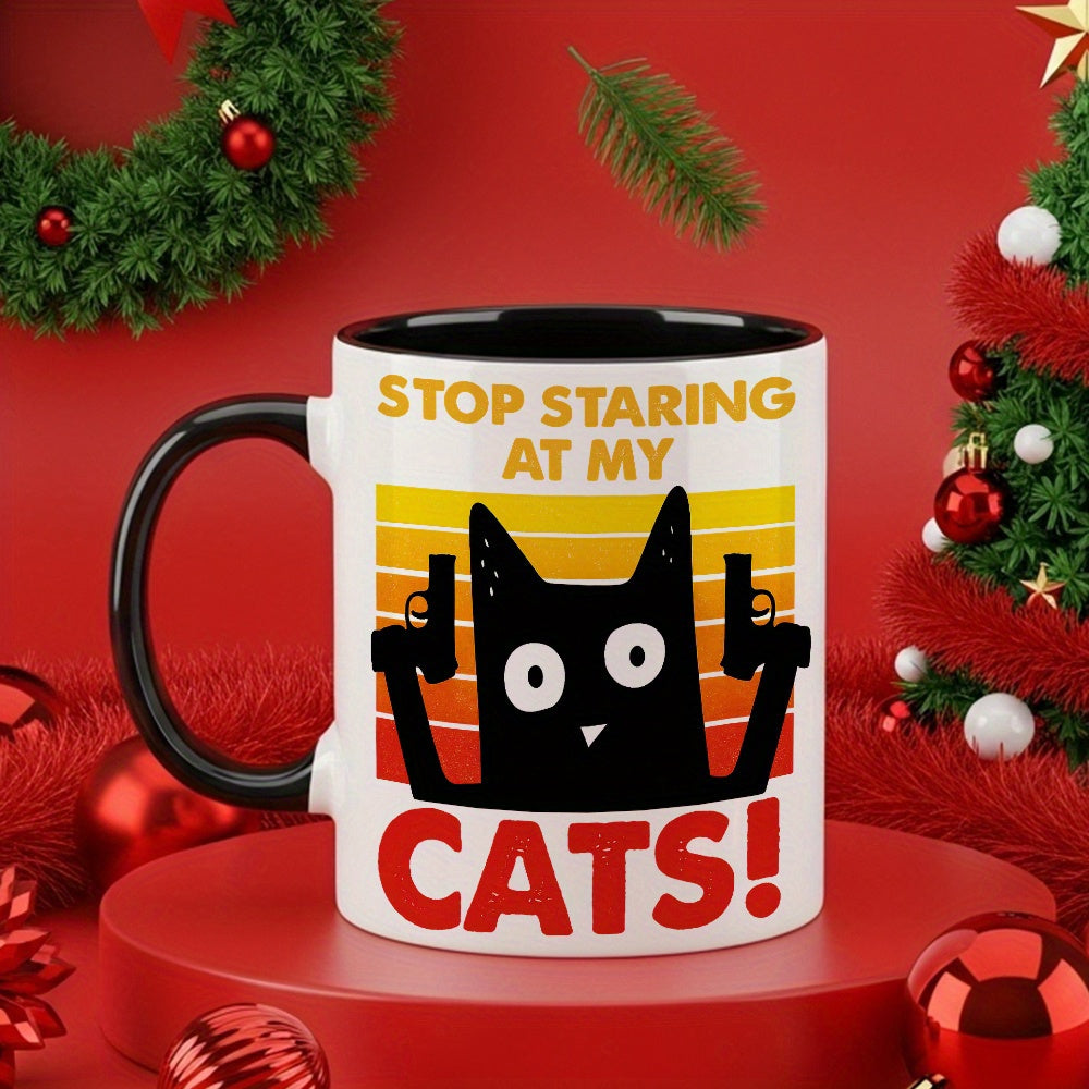 Tailorly Black Accent 11 oz Mug - funny cat black cat sunset